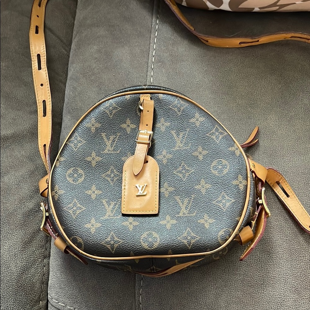 Louis Vuitton Brown Monogram Crossbody Bag with Iconic LV Pattern